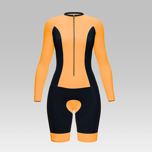 Traje de piel de carreras de triatlón transpirable personalizado para hombres y mujeres ciclismo natación bicicleta correr Trisuit con cremallera en el pecho - Product Image 1