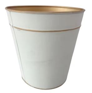 Jardinière décorative ronde en métal en fer blanc et or Pots de jardin pour affichage de fleurs et de plantes Fournitures de décoration de jardin - Product Image 3