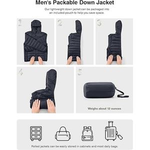 Chaquetas acolchadas Premium personalizables para hombre Abrigo de invierno con capucha Empaquetable y ligero Manténgase cálido con estilo - Product Image 4