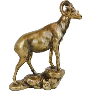 Estatuilla redonda de aluminio chapada en oro hecha a mano de lujo, diseño moderno de Feng Shui, decoración del hogar, arte coleccionable, exportaciones de ZAHID, ZE-3383R - Product Image 4