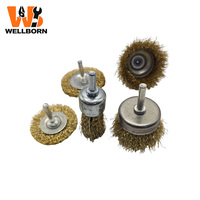 Ensemble de 5 brosses métalliques pour perceuse - Brosse en acier ondulé, brosse en forme de roue et kit d'outils de qualité industrielle pour l'élimination de la rouille et le polissage