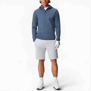Sweat-shirt à capuche bleu pour homme, coupe classique, couleur unie, respirant, 100% coton biologique, poche, manches longues, décontracté, hiver - Product Image 1