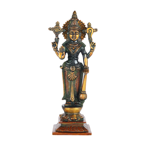 Shubham fait à la main en laiton Art artisanat taille réelle en laiton coulée en laiton dieu hindou seigneur Vishnu Statue Sculpture pour la maison et le bureau - Product Image 1
