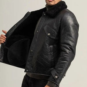 Veste d'hiver en cuir d'agneau véritable pour femmes, haute couture, double veste avec doublure en fourrure, veste en cuir d'agneau chaude d'automne pour unisexe - Product Image 6