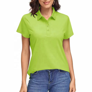 Camiseta Polo de Manga Corta para Mujer, Nueva Temporada, Corte Entallado, Cuello Camisero, Ropa Casual de Golf, Diseño Personalizado, Múltiples Colores y Tallas - Product Image 1