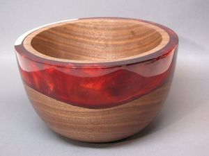 Tazón de resina de madera moderno, pieza central rústica artesanal, pieza de exhibición de cocina elegante para el hogar - Product Image 4