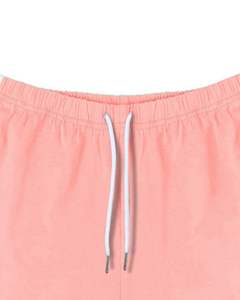 Shorts de course pour femmes en pêche avec bordure blanche, taille élastique et cordon de serrage, vêtements de sport d'été, séchage rapide, shorts de sport décontractés - Product Image 4