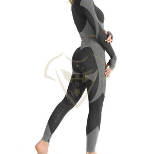 Women's Plus Size Solid Breathable <b>Yoga</b> Wear Sets Custom Logo Leggings Spandex/Polyester Lightweight Quick Dry Sports Outdoors - Product Image 6