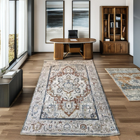 Goldenmoon Luxury Hotel Style Abstract Polypropylene Wall to Wall Rug Cushioned Stain Resistant & Non-Slip Home Car Golf Use