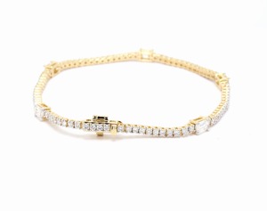 สร้อยข้อมือเพชรขนาด14K สีทองประดับห้องแล็บสีมรกต2.79 CT สีเหลืองทอง VVS EF สายโซ่เครื่องประดับสุดหรูแบบมินิมอล - Product Image 1