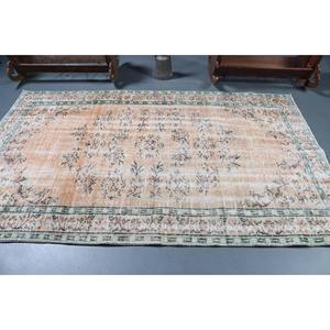 Tapis turc vintage de 5,1 x 8,1 pieds, grand tapis, tapis rayé marron - Product Image 3