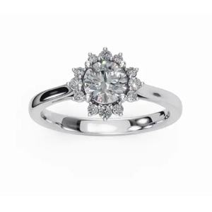 Anillo de Diamantes Athena Petal Radiance en Oro Amarillo, Rosa o Blanco Sólido de 9k, 14k o 18k, Joyería Fina de Inspiración Floral, Elegante Regalo - Product Image 1