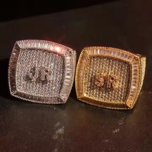 Anillo de diamante completo de oro de 10K, 14K, 18K, diseño de princesa cultivada en laboratorio, Hip Hop helado, VVS, moda de lujo para hombre - Product Image 2