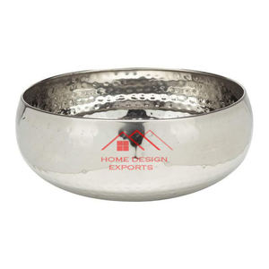 Cuenco de Metal con Acabado Plateado, Diseño Martillado, Decoración de Mesa, Utensilios de Cocina para el Hogar, Hotel, Restaurante, Fiestas - Product Image 1