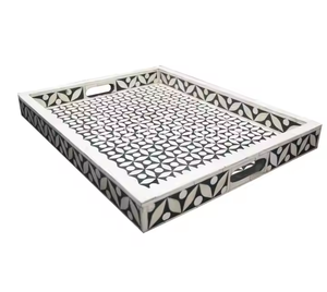 Decorative Bone Tray With Attractive <b>Colour</b> <b>Green</b> White Pink Black And Many <b>Colours</b> in New Design Are Available For These Trays - Product Image 3