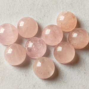 Venta al por mayor 6mm forma redonda Natural melocotón morganita cabujón parte posterior plana Rosa corte piedras preciosas sueltas para lote de joyería - Product Image 1