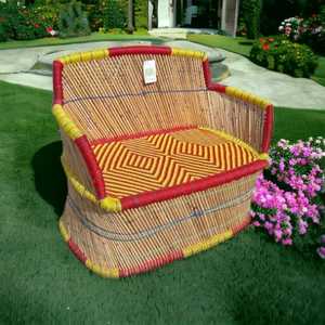 Juegos de sofás esquineros modernos, muebles de jardín de mimbre de 2 plazas, sillas de bambú, silla cómoda portátil ligera, sofá - Product Image 5