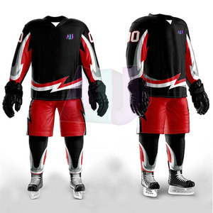 Tenues de hockey sur glace respirantes et légères, fabriquées en tissu 100% polyester durable, évacuant l'humidité, confort et flexibilité améliorés - Product Image 3