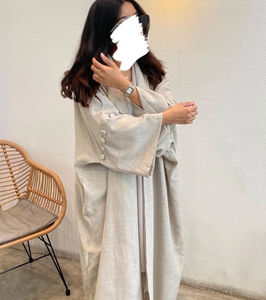 Robe turque de Dubaï de qualité supérieure, OEM, grande taille, cardigan décontracté, abaya ouverte, vêtements décontractés, robe longue pour femmes musulmanes - Product Image 3
