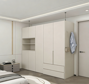 Système de dressing avec <span class=keywords><strong>cubes</strong></span> de rangement modulaires, zones de suspension et tiroirs pour accessoires, armoire autoportante pour chambre à coucher - Product Image 4
