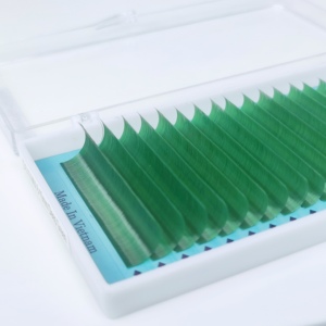 Vietnamese Handmade 0.15mm Thick Colored Promade Fan Eyelash Extensions Deep Black 8-15mm Lengths Full Volume HY LON FIBER <b>Model</b> - Product Image 3