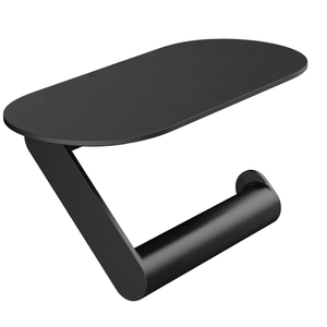 Porte-papier toilette noir durable, fait main en métal et bois, à fixer au mur, pour la maison, les hôtels, les salles de bain, design personnalisable - Product Image 6