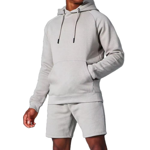 Conjunto corto de sudaderas con capucha para hombre de la mejor calidad, ropa de calle de manga larga de Color sólido con logotipo personalizado y conjunto corto - Product Image 5