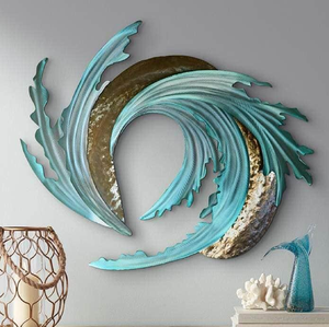 Art de la feuille vivante avec des oiseaux volants Tenture murale Arbre de vie Ornement d'oiseau Sculpture d'art mural en métal à des prix abordables à bas prix - Product Image 6