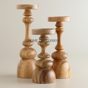 Made of Mango Wood Table Decoration Centerpiece <strong>Candle</strong> <strong>Holders</strong> Set of 3 Different Sizes <strong>Teak</strong> Wood Candlestick <strong>Holders</strong> Best Price