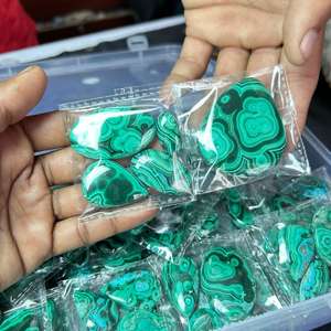 Accessoires de mode Cabochon ovale en malachite naturelle pour la fabrication de bijoux pierres précieuses en vrac d'Inde - Product Image 1