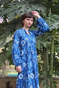 Robe indienne en coton à motifs floraux pour femmes, tenue d'été faite à la main, robes de mode décontractées - Product Image 4