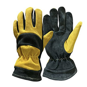 Guantes DE TRABAJO resistentes al calor de bombero de rescate de cuero, ignífugos de seguridad con cinta reflectante - Product Image 2