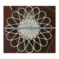 Assiette de présentation ronde en rotin floral fait à la main artisanale: napperon en rotin naturel pour une expérience culinaire élégante