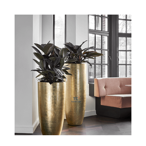 Elegant Home Decor Custom Handmade High Quality Gold Flower Pots Mother of Pearl Vases Sea Shell Planters - Product Image 5