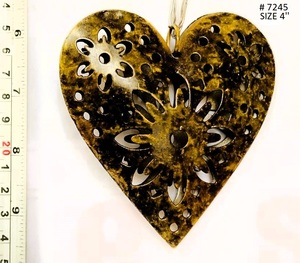 Regalo de Navidad Árbol de Navidad colgante forma de corazón Navidad metal colgante Malti color completo - Product Image 1