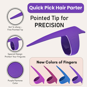 Separador de cabello de dedo Flexible profesional Clip de separación de cabello No Sharpe No daña la herramienta de extensión de cabello de acero inoxidable - Product Image 6