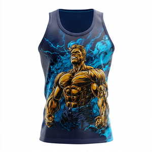 Débardeur Sublimation Athlétique pour Homme, Haut d'Entraînement par Sublimation, 100% Coton, Polyester Imprimé, Gilet pour Homme - Product Image 2