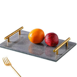 Meilleure vente plateau en marbre de pierre plateau de parfum en marbre de pierre rectangulaire meilleure qualité plateau décoratif pour la maison - Product Image 2