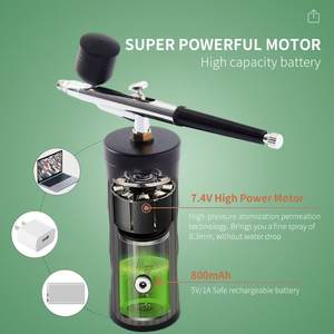 Aérographe professionnel pour sourcils et ongles, portable, alimenté par batterie, double action, sans fil, pour nail art - Product Image 3