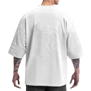 เสื้อเชิ๊ตตาข่ายคอวีไซส์ใหญ่พิเศษสำหรับผู้ชายเสื้อผ้าลำลองคอวีทรงโอเวอร์ไซส์ - Product Image 4