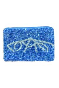 Monedero de montaña Calvo exclusivo con cuentas naranjas y blancas bordado hecho a mano único con estilo y toque de lujo de Hiba Enterprises - Product Image 3