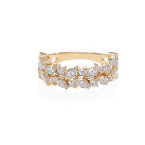 Demi Eternity Band 14K Gold Fine Cluster Ring Marquise et Round Cut Lab Grown Diamond Proposal Ring Cadeau de mariage pour les amoureux - Product Image 6