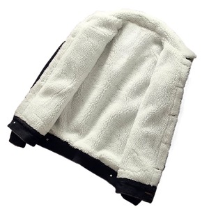Winter Thickened Denim <b>Jacket</b> Men's Baseball Uniform Fashion Brand Men's Clothing Autumn <b>Boys</b> Winter Berber Fleece Coats - Product Image 3