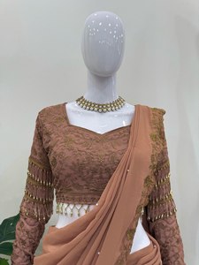 Reday à porter Lehengha saree Bollywood Party Wear indien pakistanais nouveau Sari créateur de mariage livraison gratuite dans le monde entier - Product Image 4