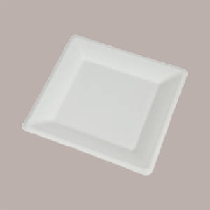 Boîte à lunch en papier de cellulose jetable 50 pcs plateau à 2 compartiments avec couvercle - Product Image 4