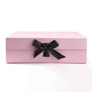 Cajas de papel Kraft plegables barnizadas de lujo, regalos cosméticos, diseño de cinta elegante, almacenamiento, cajas Kraft móviles, almacenamiento en movimiento - Product Image 4