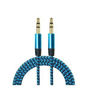 Câble audio stéréo Diwu 1M en cuivre pur tressé 3,5 mm mâle-mâle pour haut-parleur audio professionnel, guitare et radio - Bleu - Product Image 1