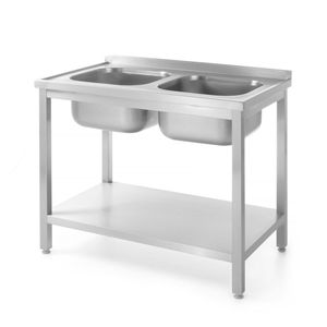 "Profiling Line <b>Kitchen</b> <b>Sink</b> Table with 2 <b>Sinks</b> & Shelf 1000x700x(H)850mm" - Product Image 1