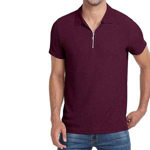 <b>Men</b> Short Sleeve <b>Slim</b> <b>Fit</b> Zipper Lapel <b>Polos</b> T-<b>shirt</b> - Product Image 2