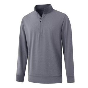 100% coton polaire demi-zip pull personnalisé surdimensionné à manches longues quart fermeture éclair pull tricoté à la main respirant et tricoté - Product Image 3
